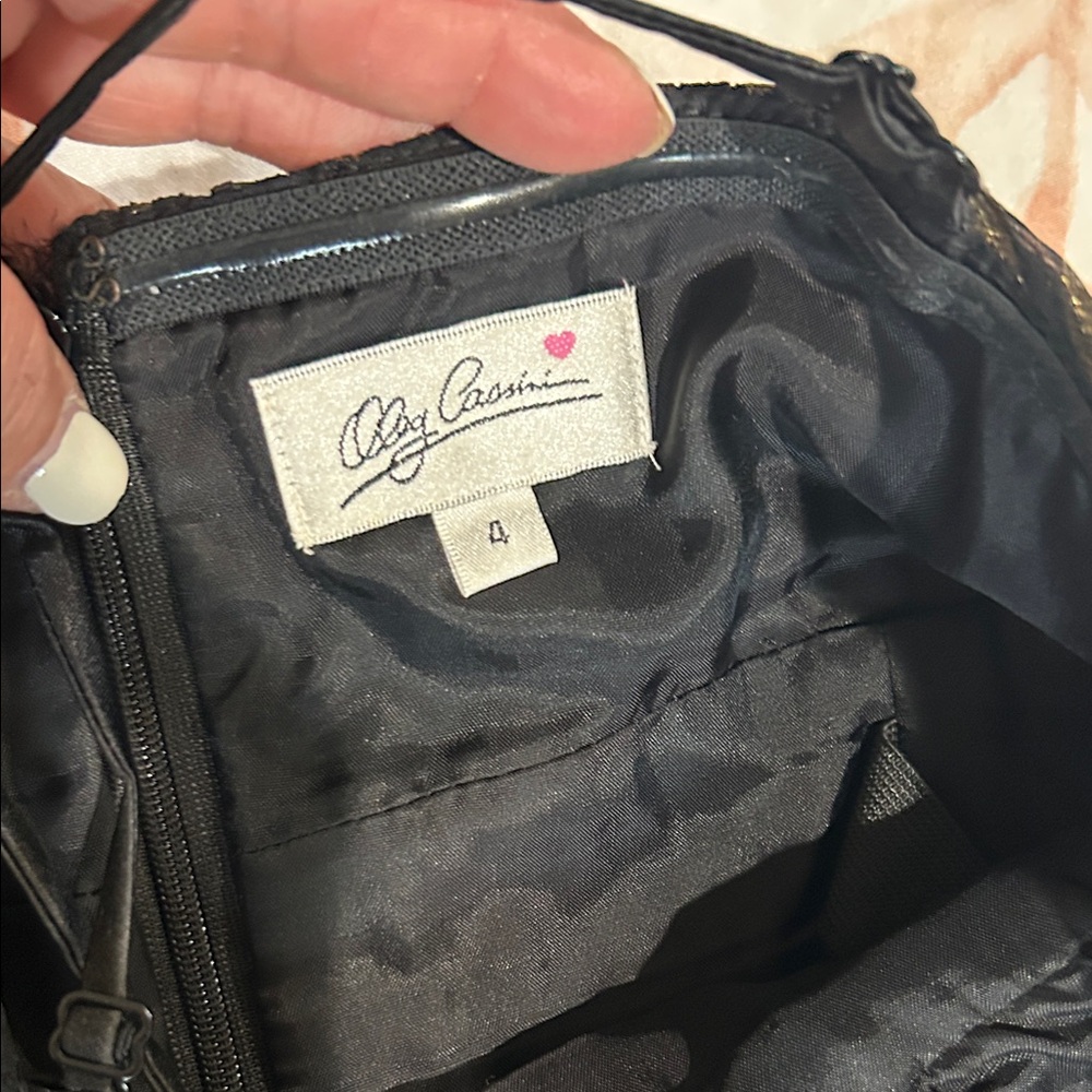 Oleg Cassini Elegant Black Satin Bag